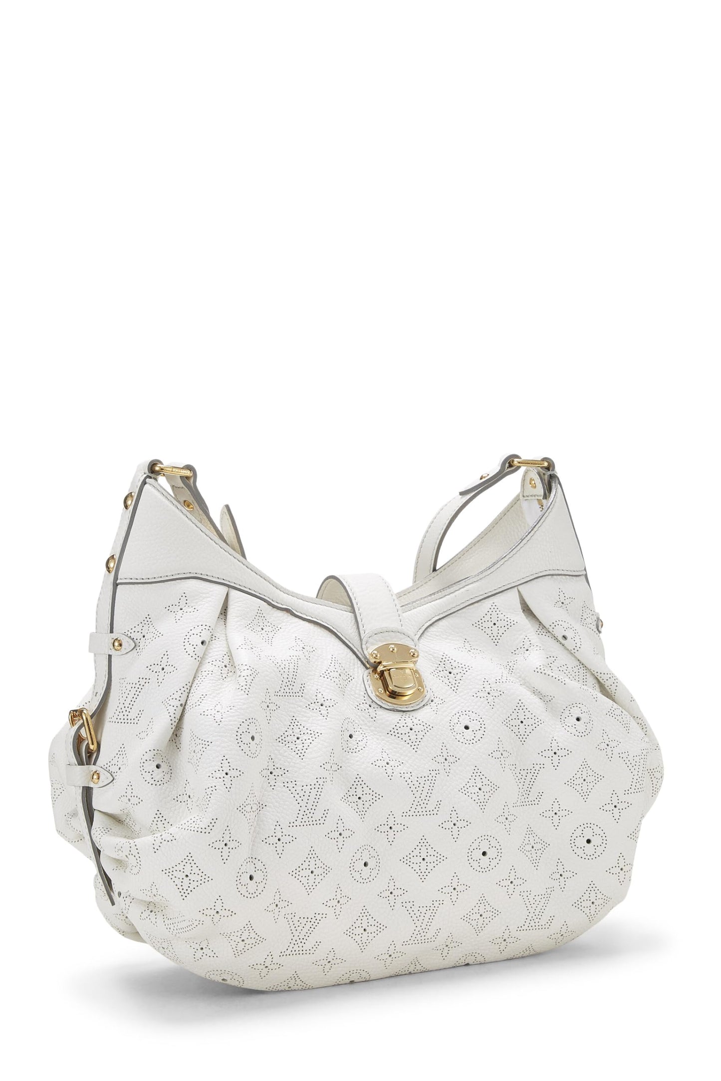 Louis Vuitton, Cuero Mahina con monograma blanco Pre-Loved XS, Blanco