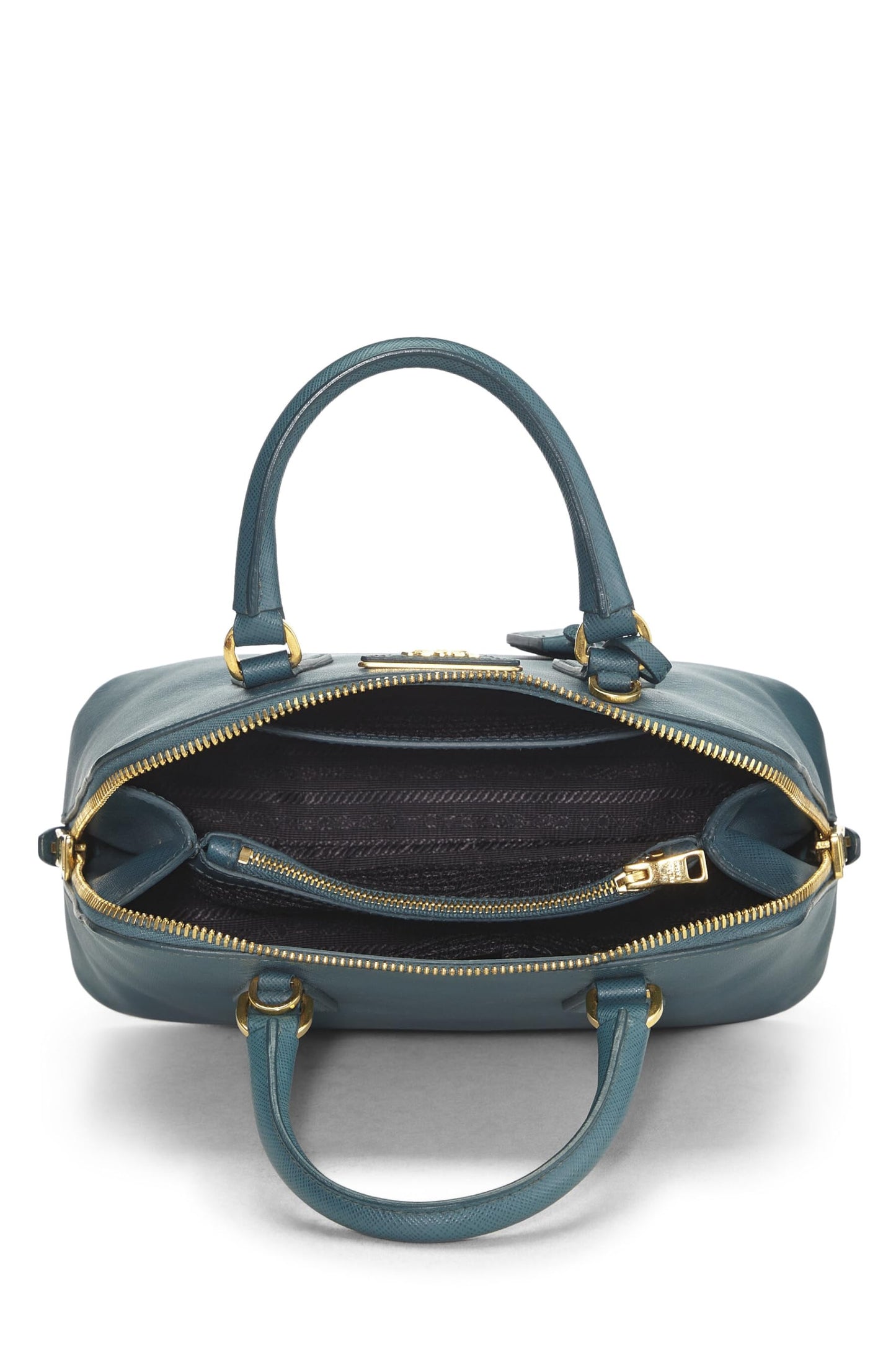 Prada, Pre-Loved Blue Saffiano Promenade Pequeño, Azul