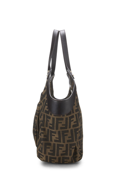 Fendi, sac fourre-tout de chef en toile marron Zucca, grand modèle, d'occasion, marron