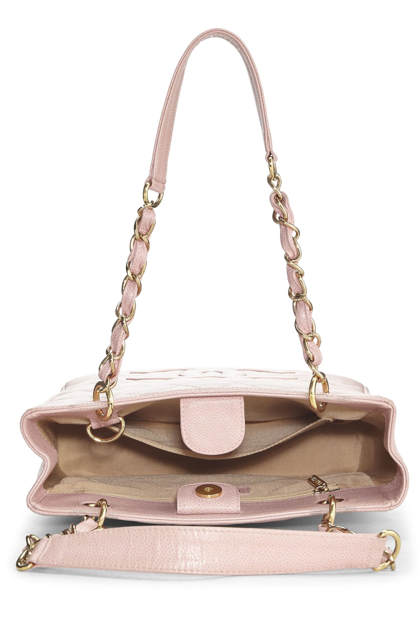 Chanel, Bolso shopping Petite de caviar acolchado rosa Pre-Loved (PST), Rosa