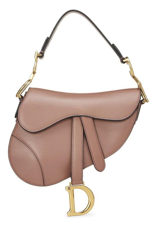 Dior, Mini sac Saddle en cuir de veau rose d'occasion, rose