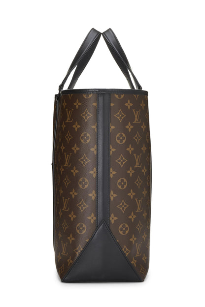 Louis Vuitton, sac fourre-tout Weekend GM en toile Macassar en toile Monogram noire d'occasion, noir