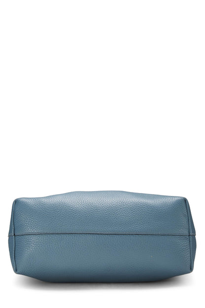 Prada, sac cabas convertible Vitello Daino bleu d'occasion de taille moyenne, bleu