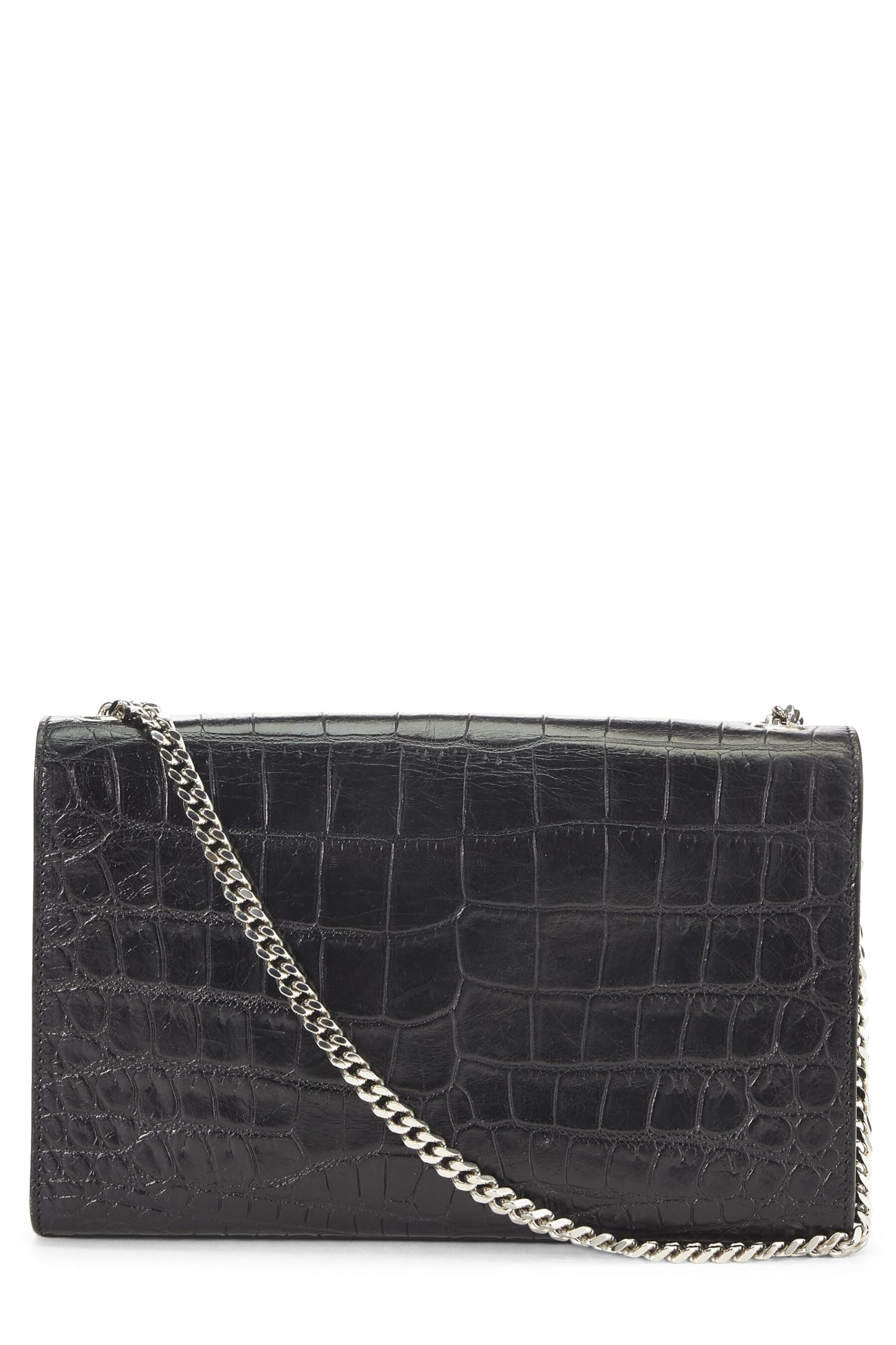 Yves Saint Laurent, Borla Kate mediana en relieve negra Pre-Loved, Negro