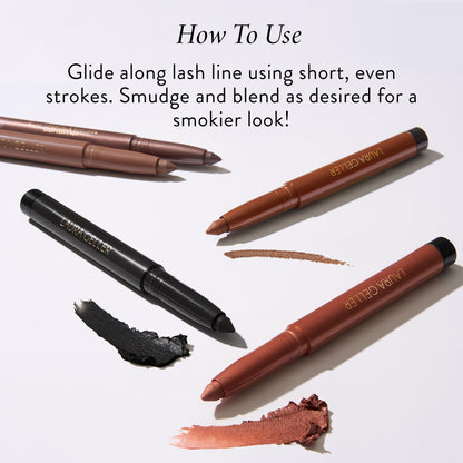 LAURA GELLER NEW YORK Kajal Longwear Kohl Eyeliner Pencil Duo - Dark Brown + Bronze Berry - Smooth, Blendable Liner - Infused with Caffeine