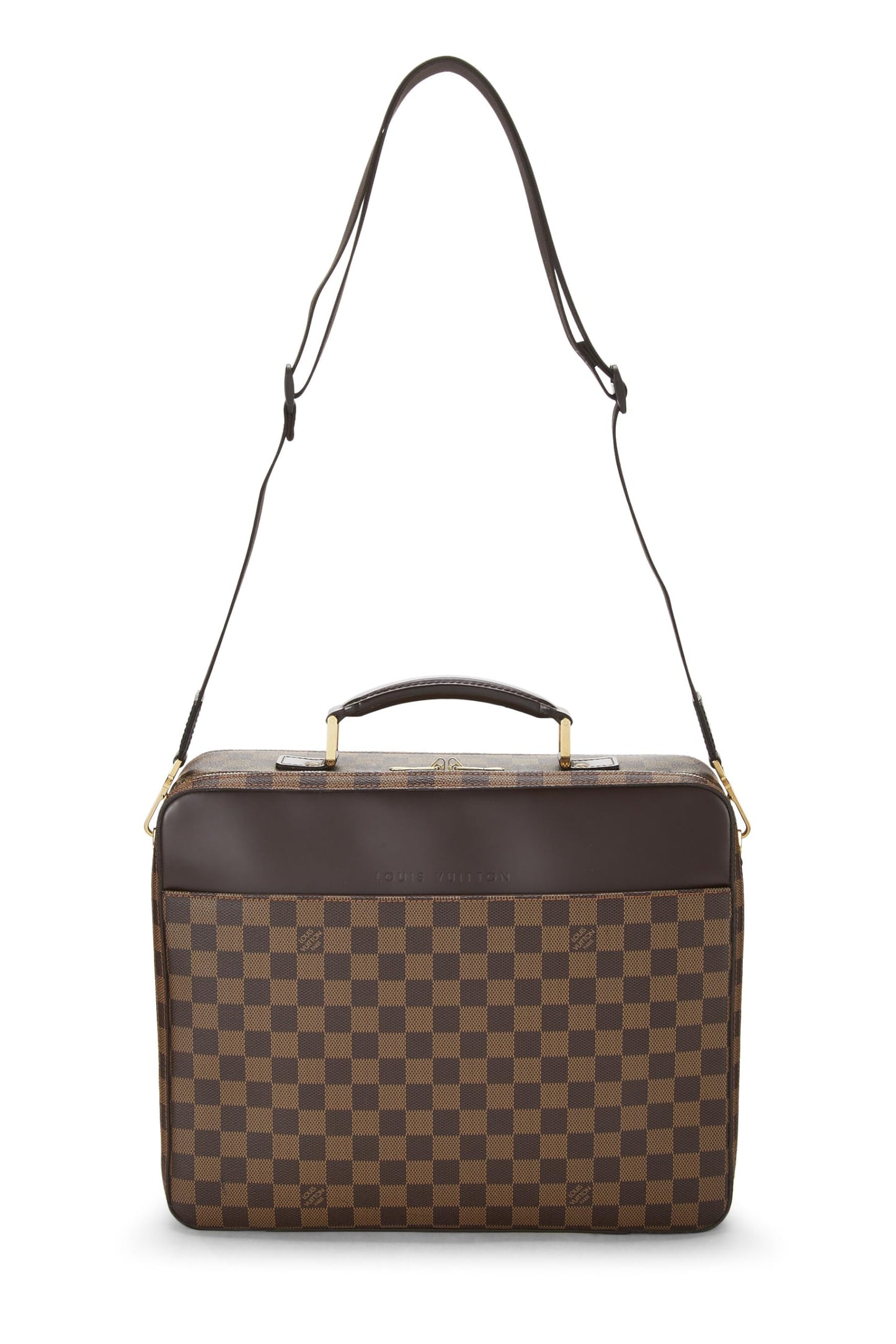 Louis Vuitton, Pre-Loved Damier Ebene Porte Ordinateur Sabana, Marrón