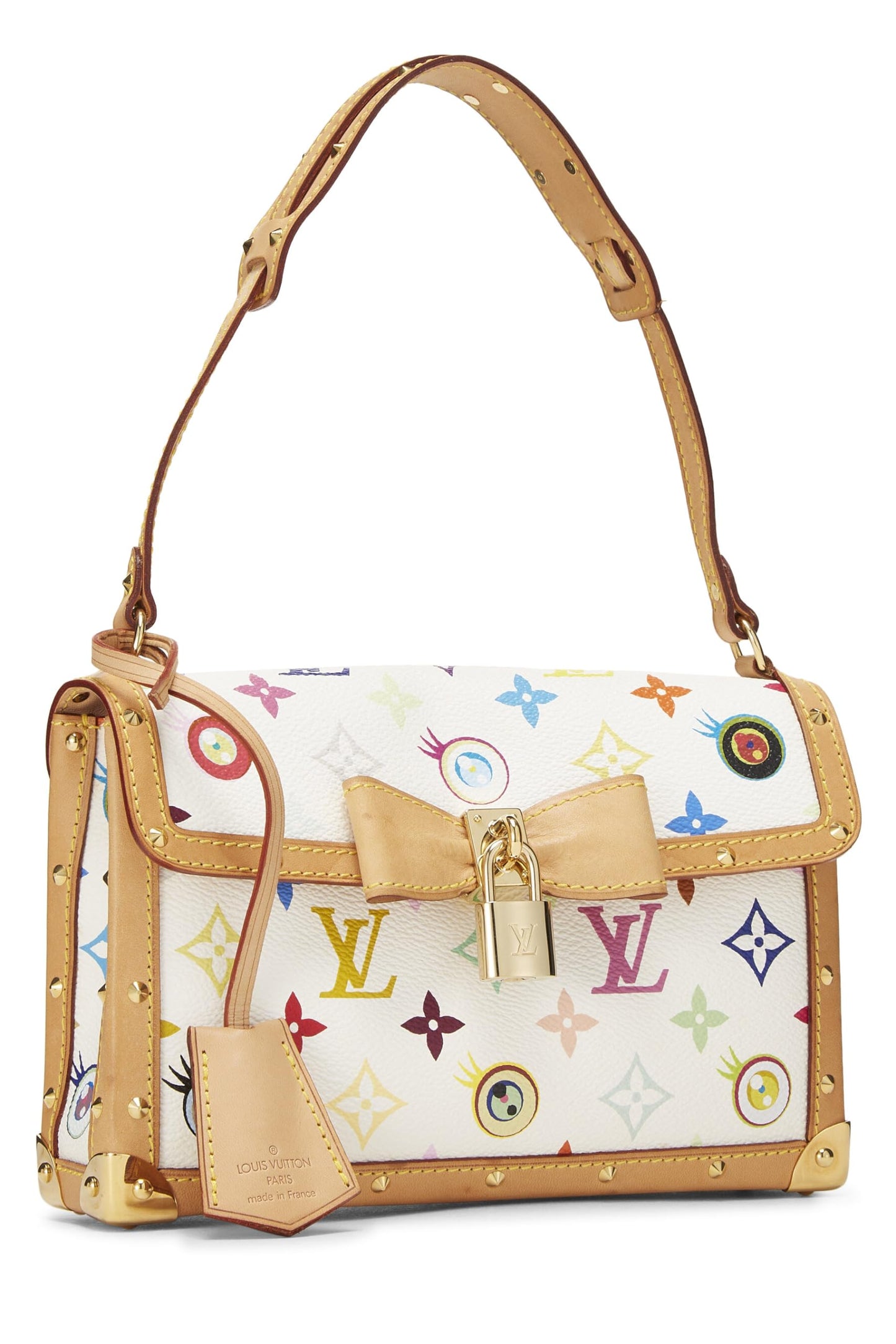 Louis Vuitton, Bolso Miss You Eye Miss You con monograma blanco y multicolor Takashi Murakami x Louis Vuitton, Blanco