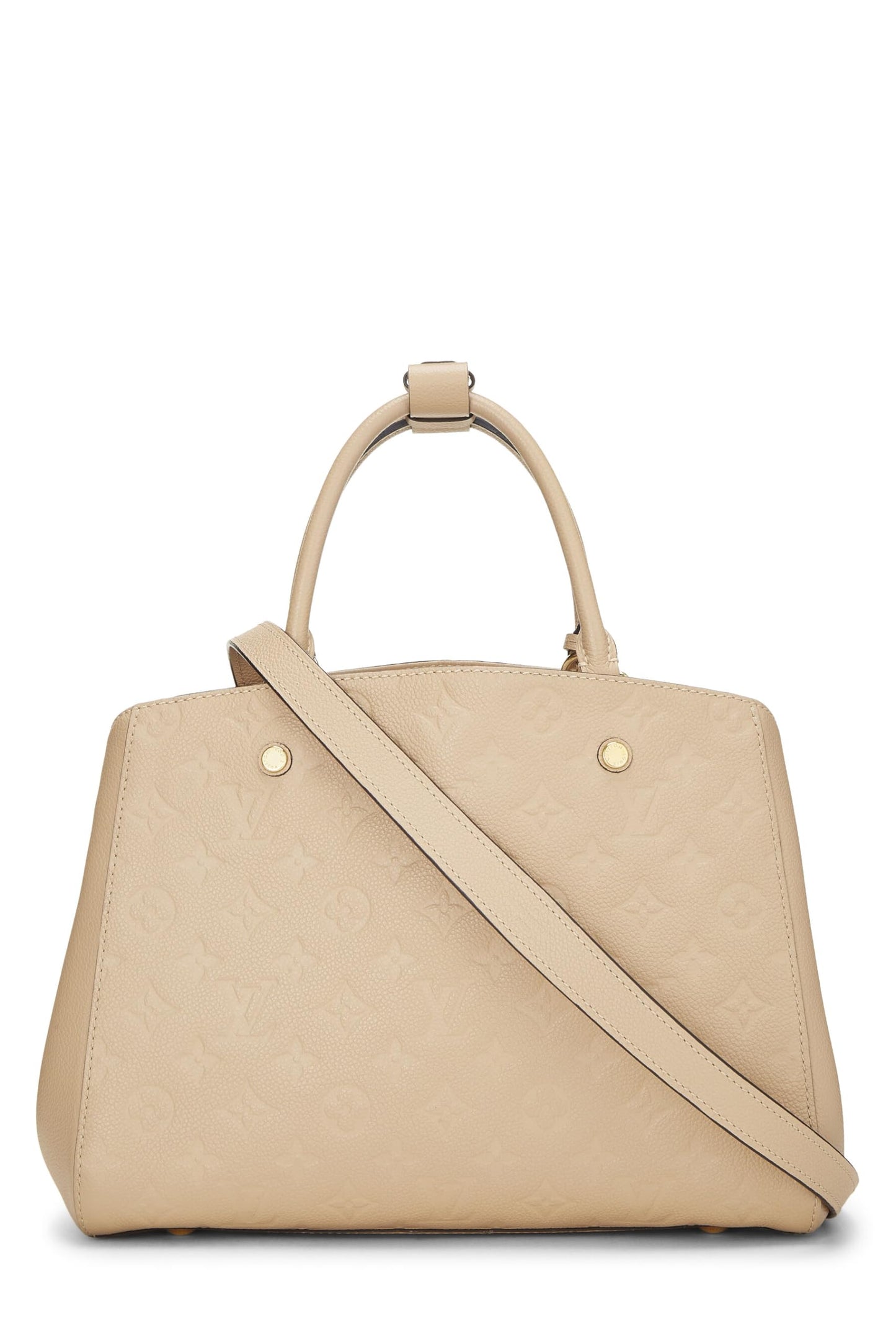 Louis Vuitton, Monograma Dune Pre-Loved Empreinte Montaigne MM, Beige