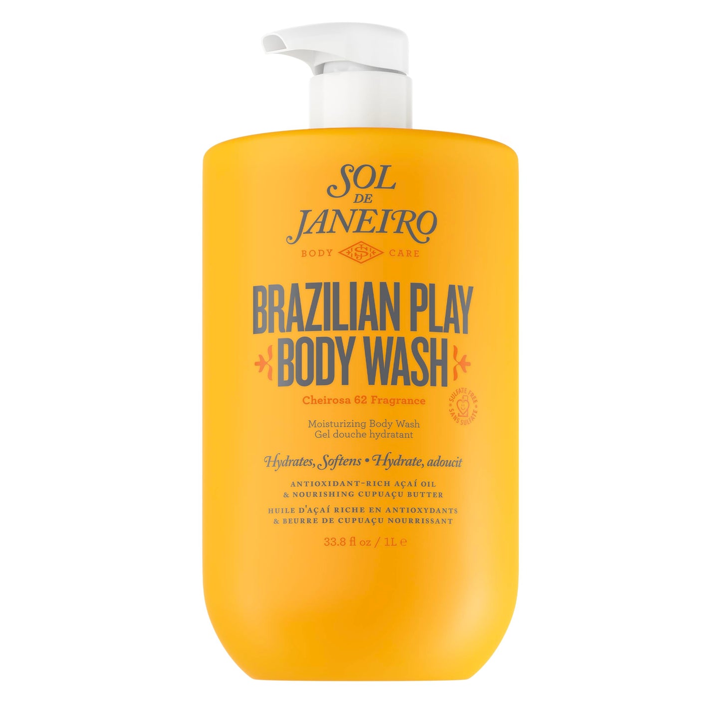 Gel de ducha hidratante SOL DE JANEIRO Brazilian Play, 1 l, con bolsa de recambio de 1 l