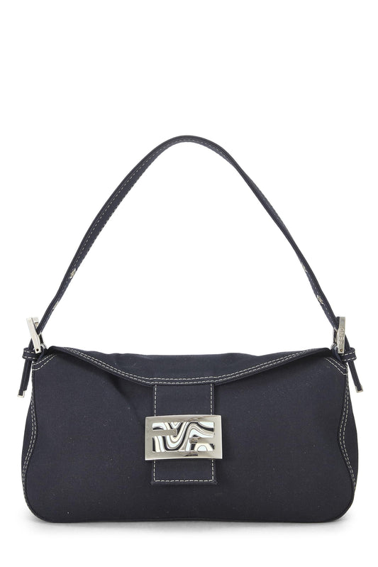 Fendi, sac à bandoulière en toile bleu marine d'occasion, petit modèle, bleu marine