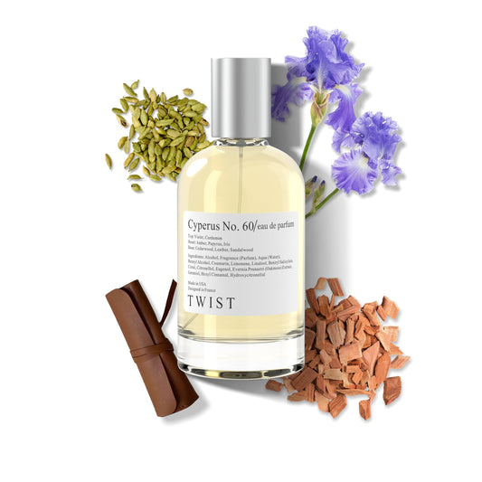 Twist - Cyperus No. 60 - Eau De Parfum Inspirée Du Santal 33, Unisexe Longue Durée, Parfum, Sans Paraben, Végétalien, Ingrédients Clean, Parfum Unisexe - Spray 100 ml | 3,4 fl. oz.