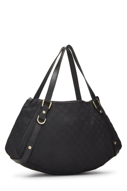 Gucci, sac fourre-tout Abbey en toile GG noir d'occasion, noir