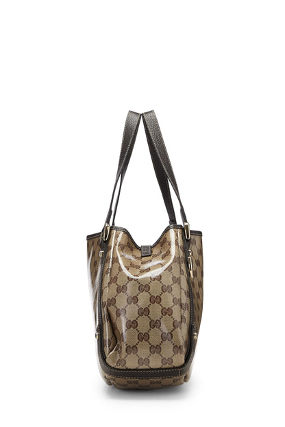 Gucci, sac fourre-tout Abbey en toile cristal GG d'occasion, marron