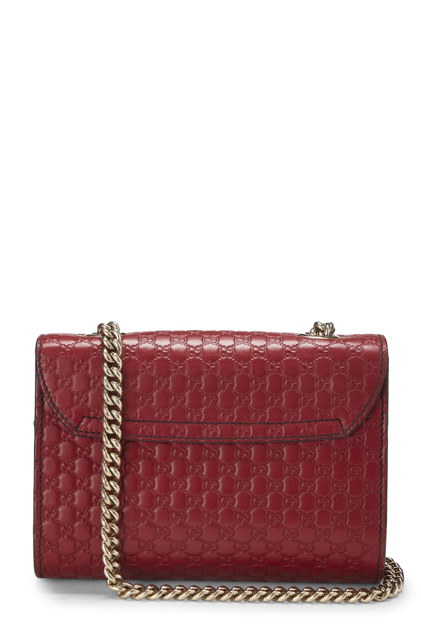 Gucci, Pre-Loved Red Microguccissima Leather Emily Chain Crossbody Bag, Red