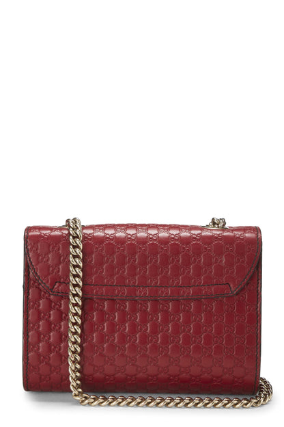 Gucci, Pre-Loved Red Microguccissima Leather Emily Chain Crossbody Bag, Red