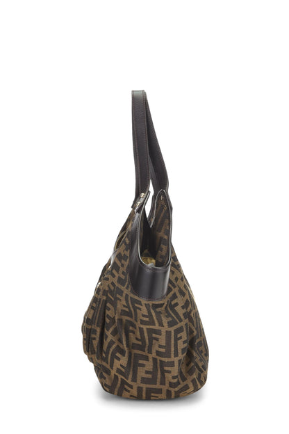 Fendi, sac fourre-tout de poche de chef en toile marron Zucca, grand modèle, d'occasion, marron