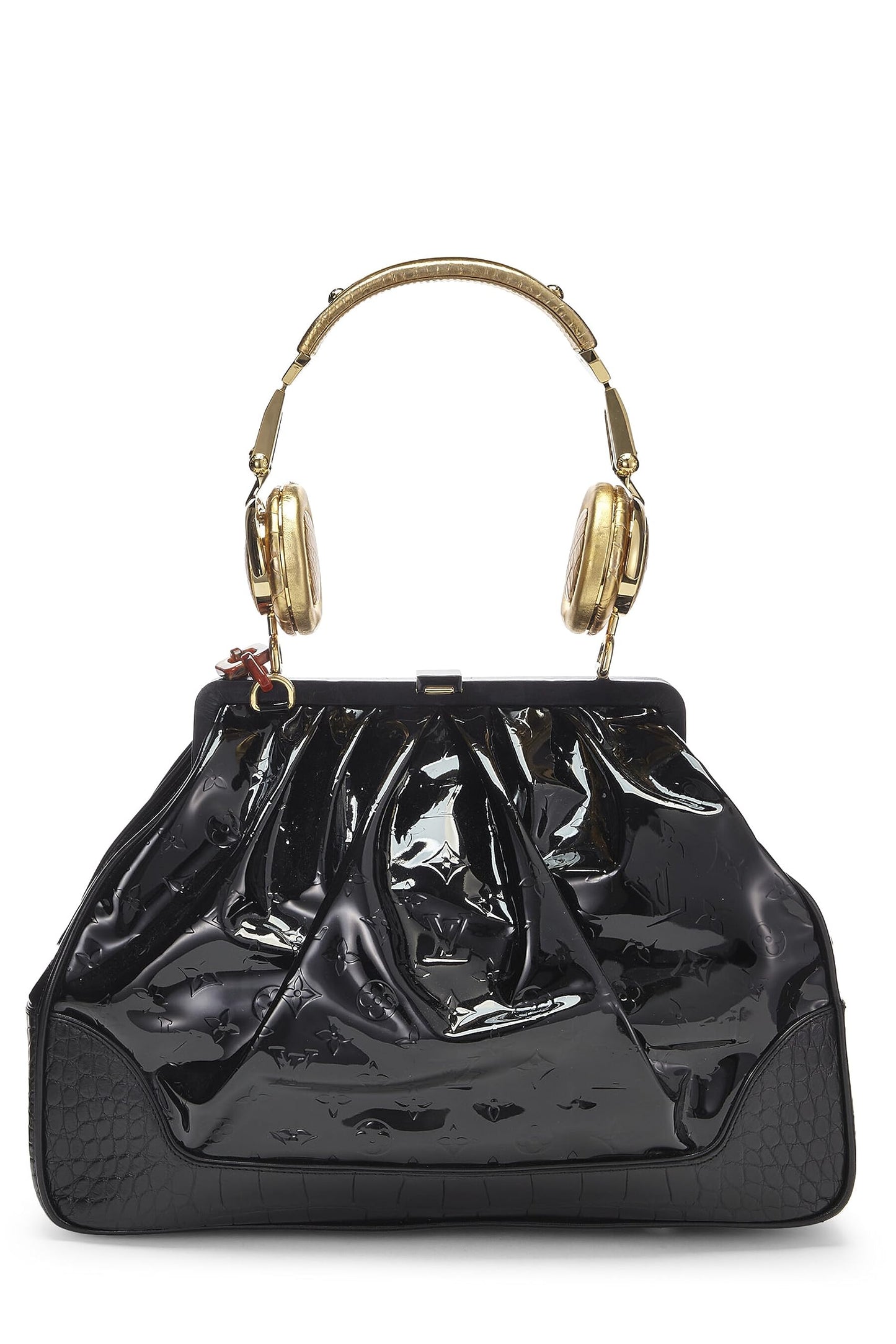 Louis Vuitton, Bolso para auriculares Vernis Les Extraordinaires con monograma negro Pre-Loved, Negro