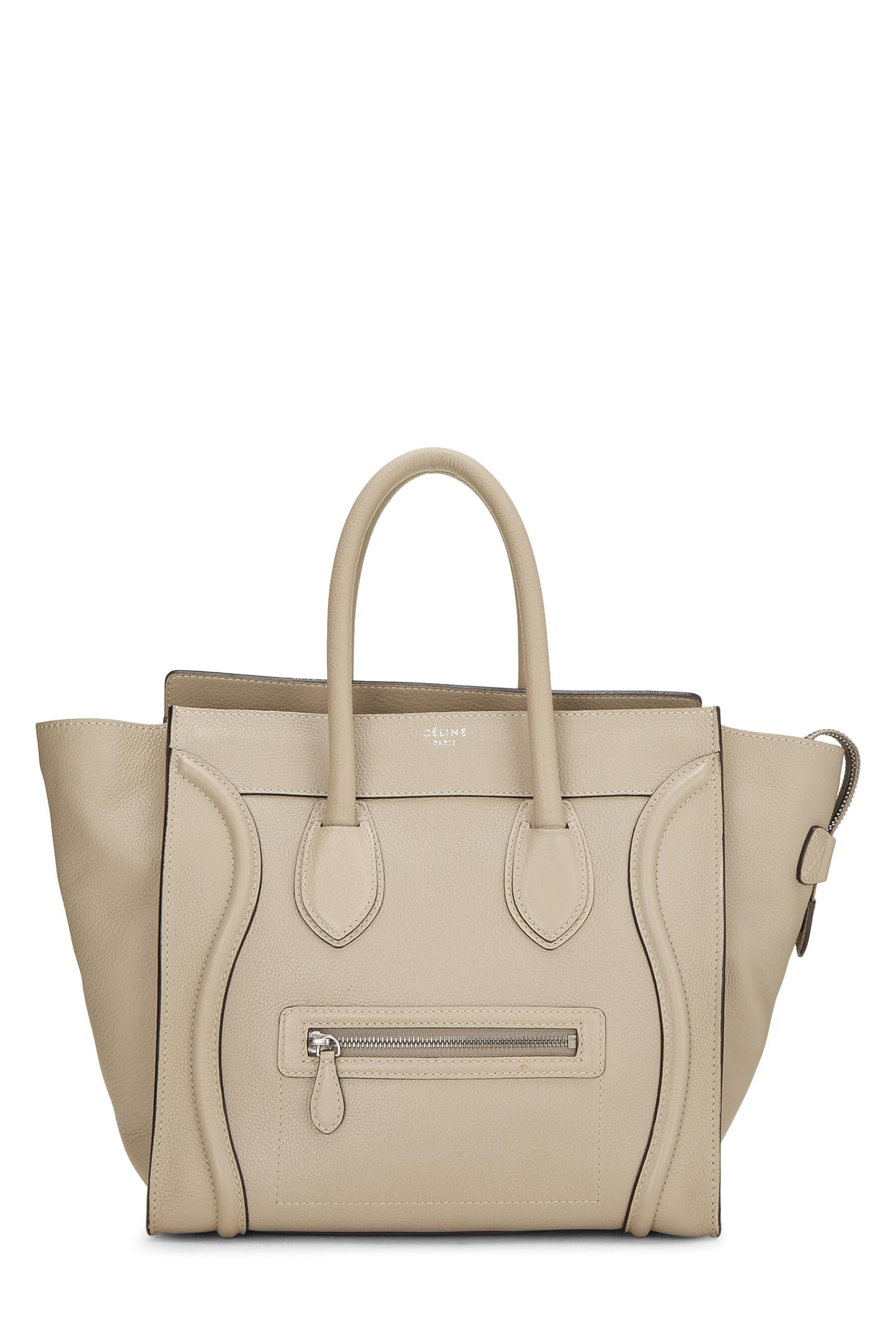 Céline, Mini valise en cuir de veau foulonné beige d'occasion, beige