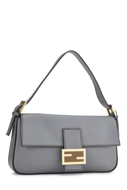 Fendi, Baguette de cuero gris Pre-Loved, Gris