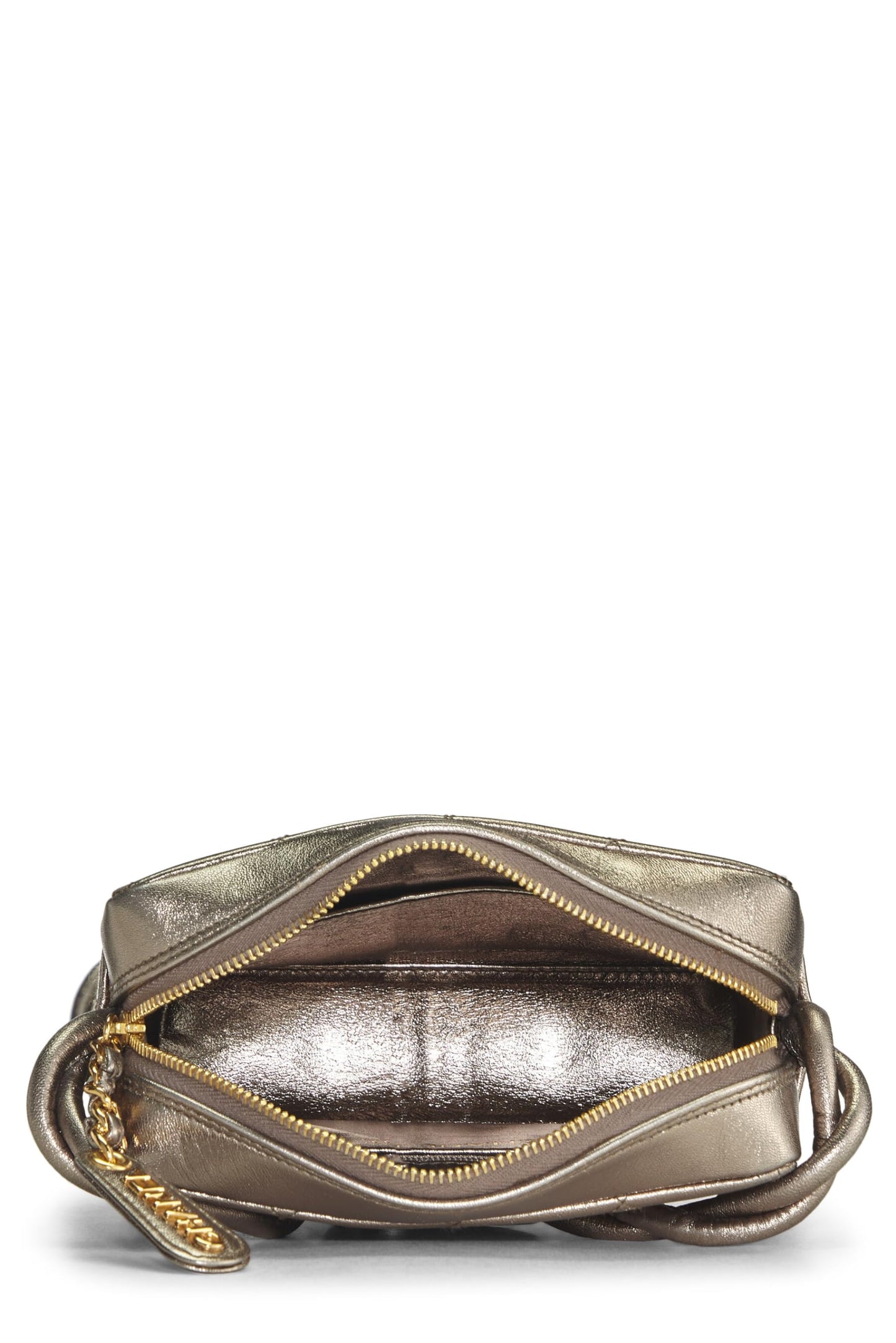 Chanel, Pre-Loved Metallic Gold Quilted Lambskin Shoulder Bag Mini, Gold