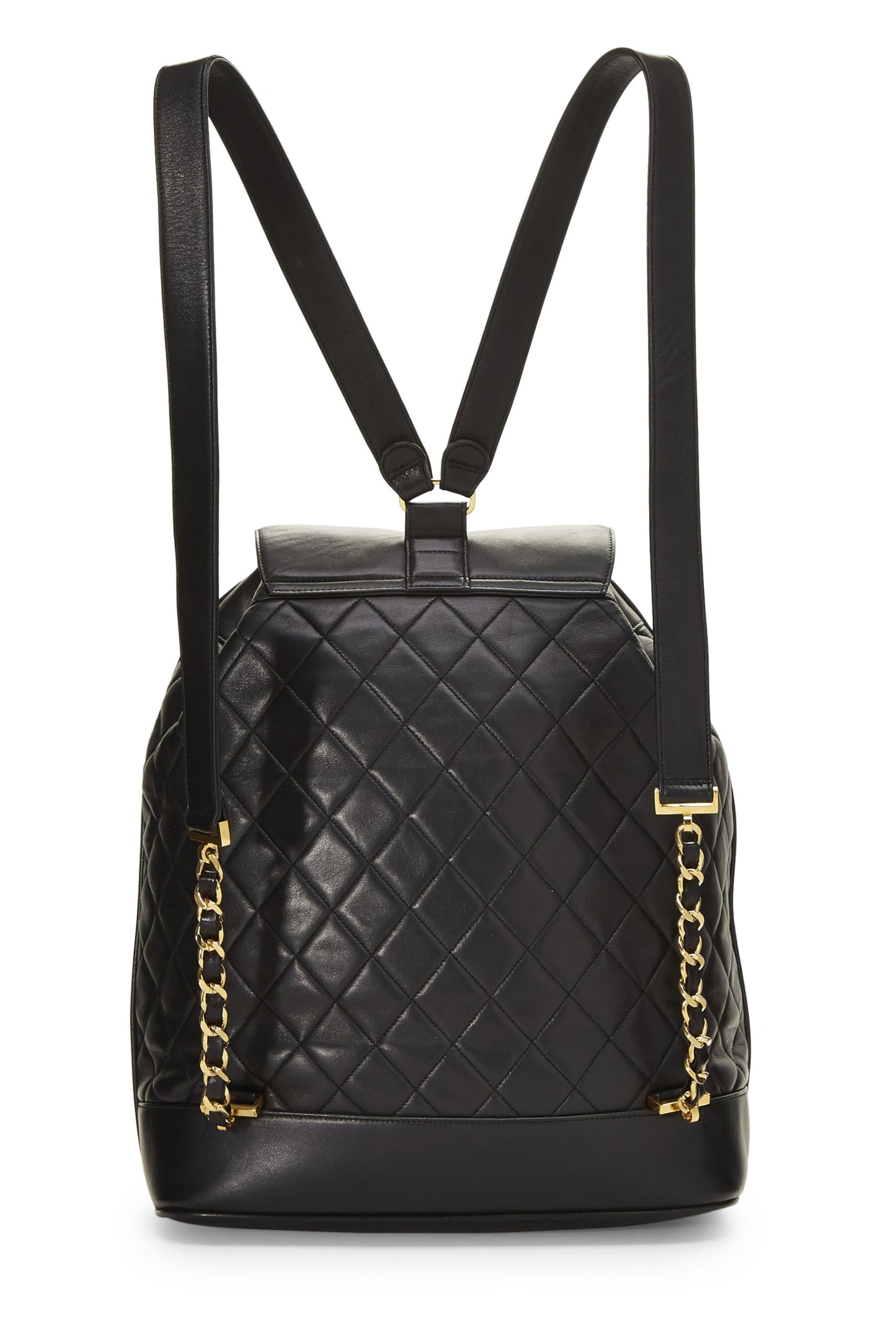 Chanel, Pre-Loved Black Quilted Lambskin Backpack Large, Black