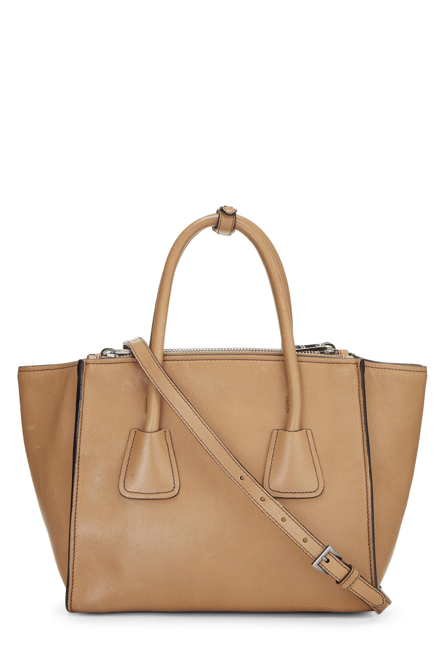 Prada, sac fourre-tout Grace Lux Concept en cuir de veau marron d'occasion, marron