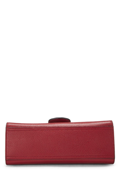 Gucci, Mini sac à main à rabat en cuir rouge GG Marmont d'occasion, rouge