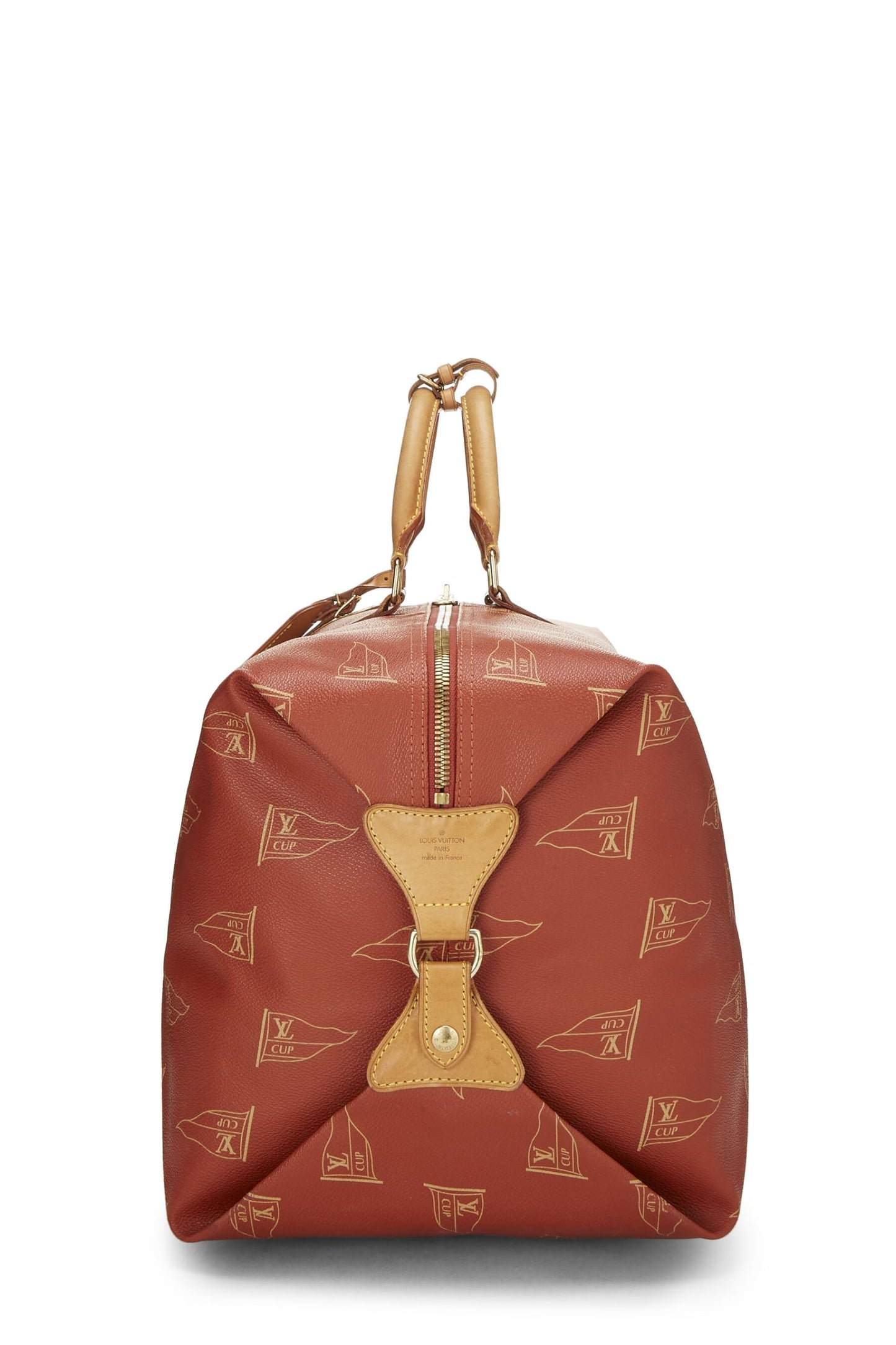 Louis Vuitton, Pre-Loved Red Coated Canvas America's Cup Sac Cabourg, Red