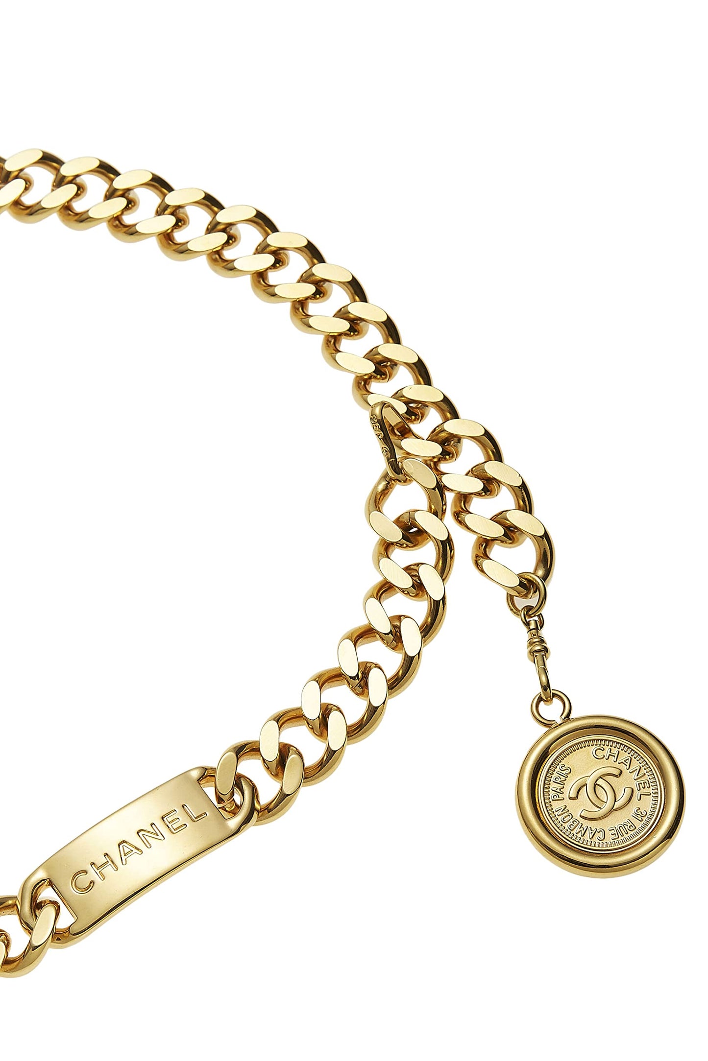 Chanel, Pre-Loved Gold 'CC' Medallion Chain Belt, Gold