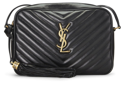 Yves Saint Laurent, Pre-Loved Black Quilted Calfskin Lou Camera Bag, Black