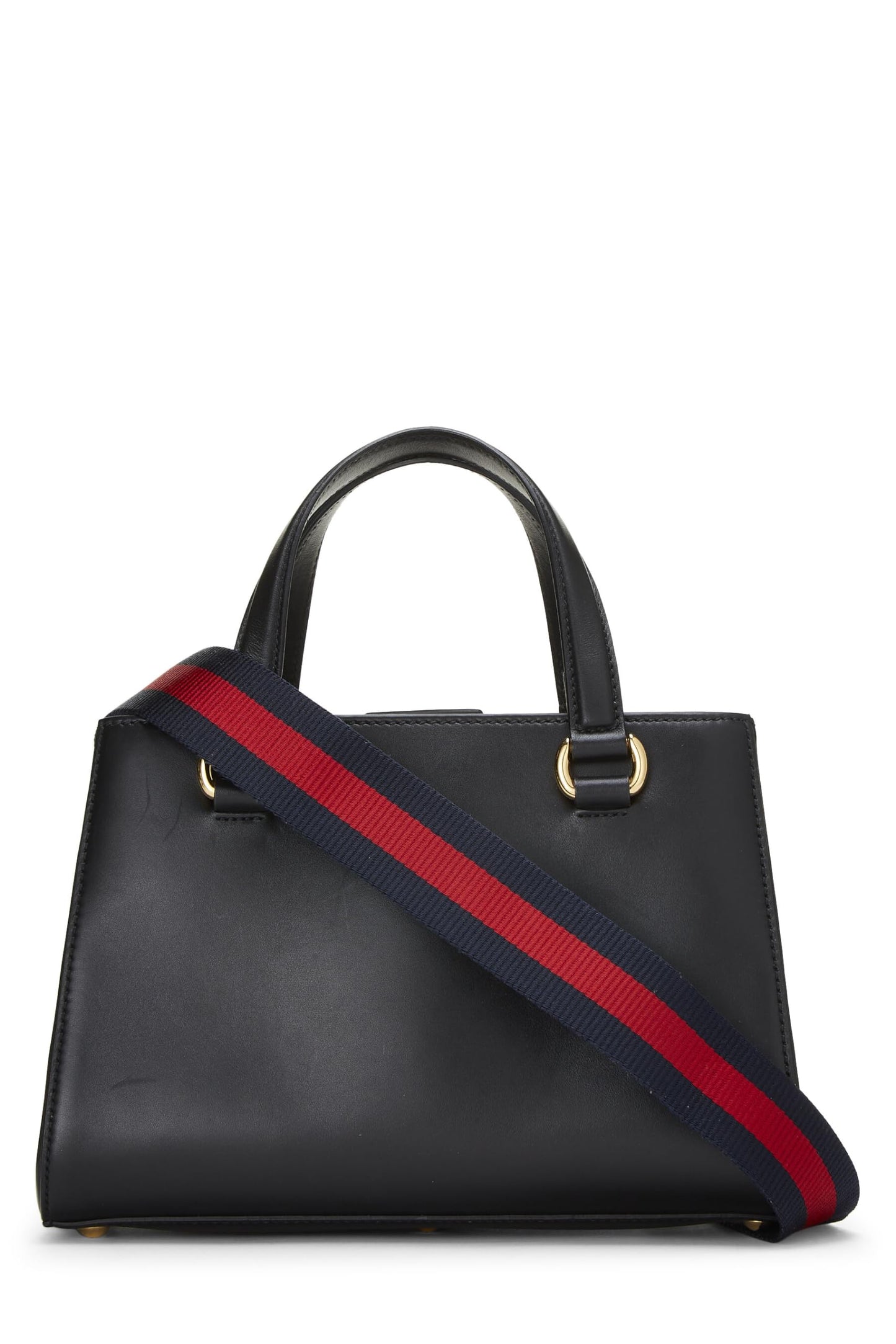 Gucci, Pre-Loved Black Leather Sylvie Tote Medium, Black