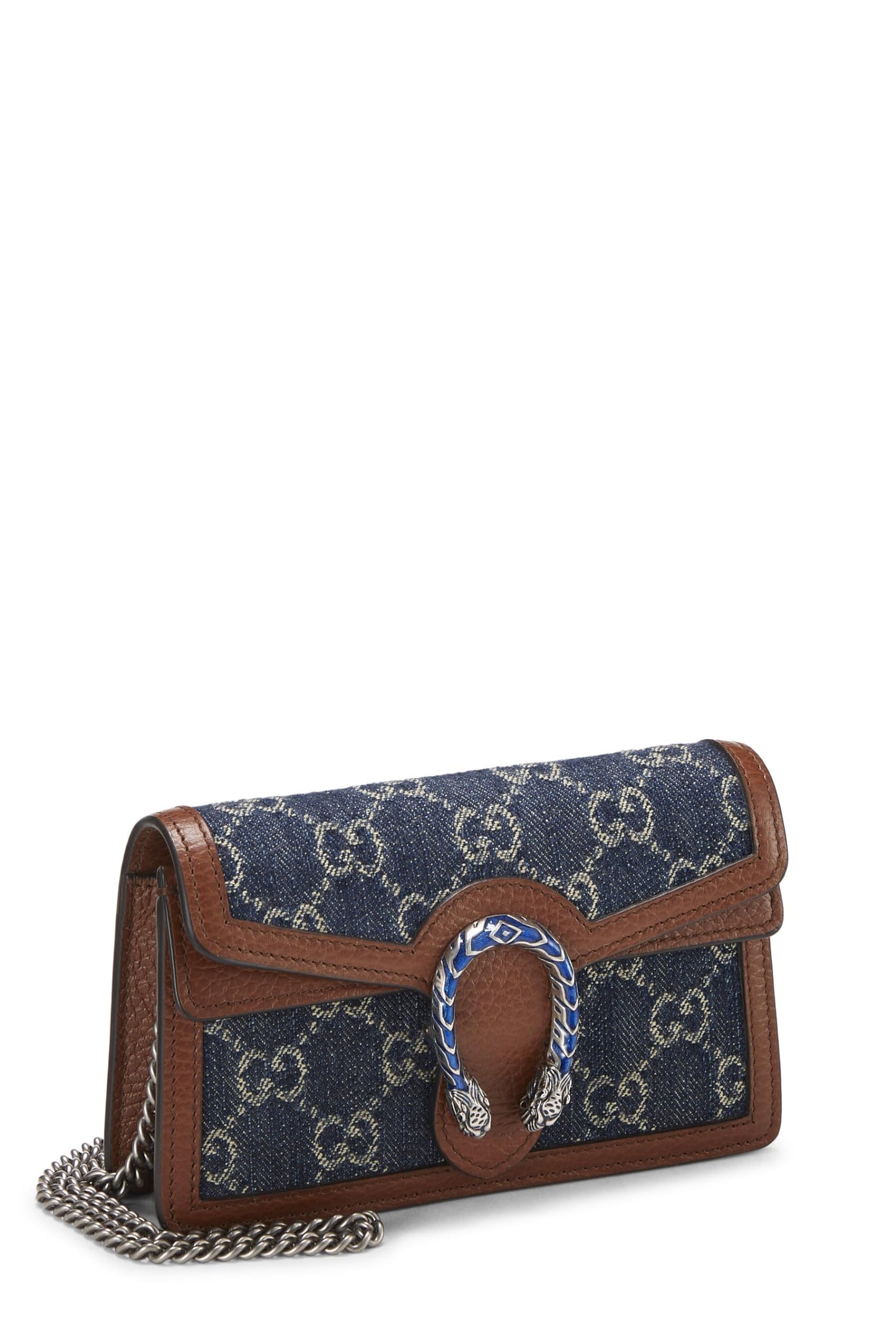 Gucci, Mini sac bandoulière Dionysus en denim bleu GG d'occasion, bleu