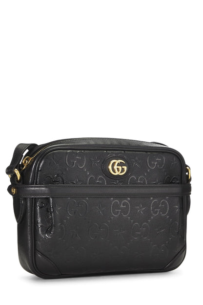 Gucci, Bolso de hombro pequeño con estrella GG en relieve negro Pre-Loved, Negro