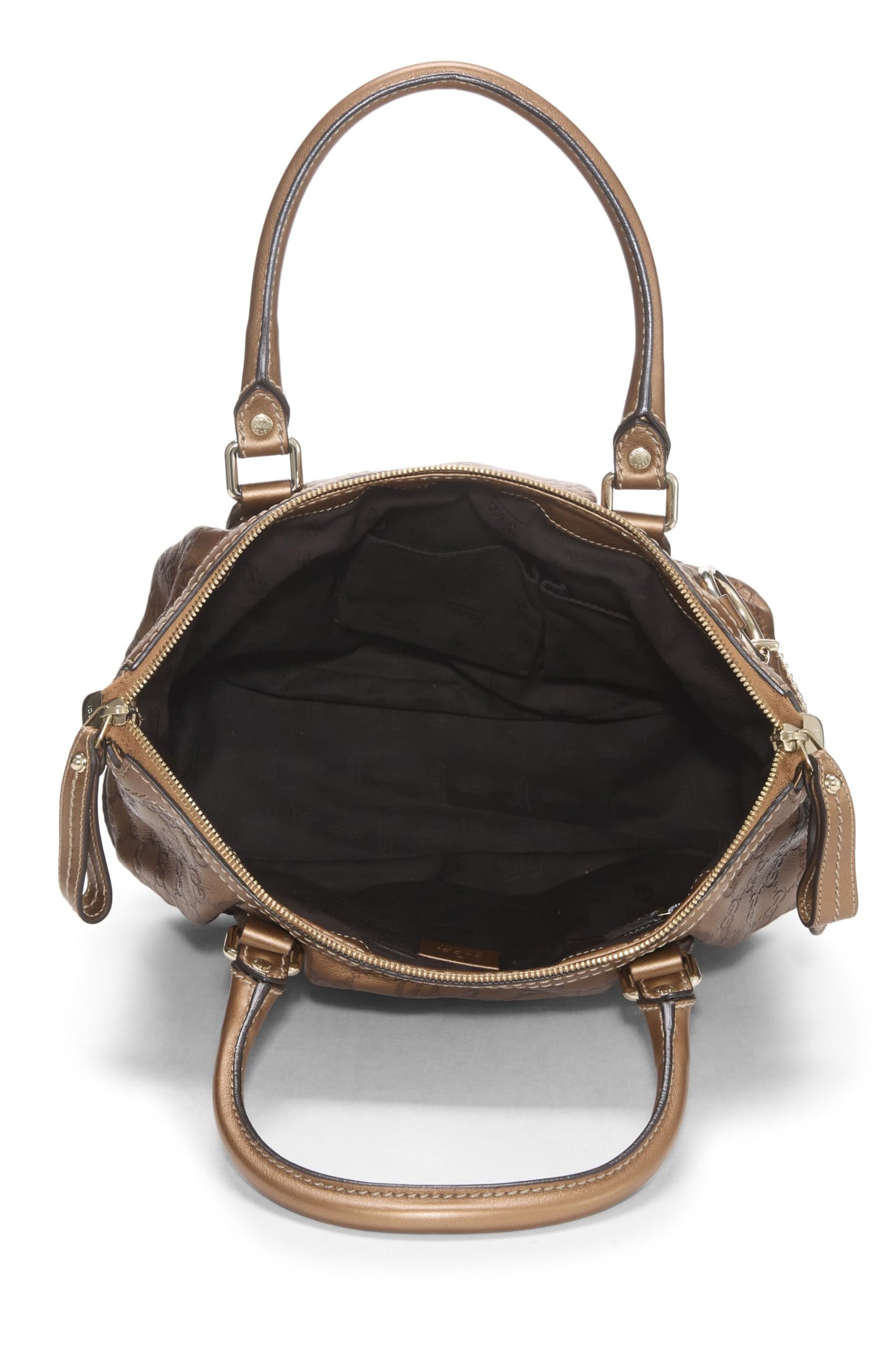 Gucci, Bolso de mano grande Guccissima Sukey de bronce Pre-Loved, Marrón