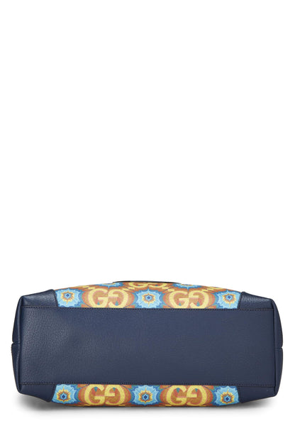 Gucci, Pre-Loved Navy Coated Canvas Kaleidoscope Ophidia Tote, Navy