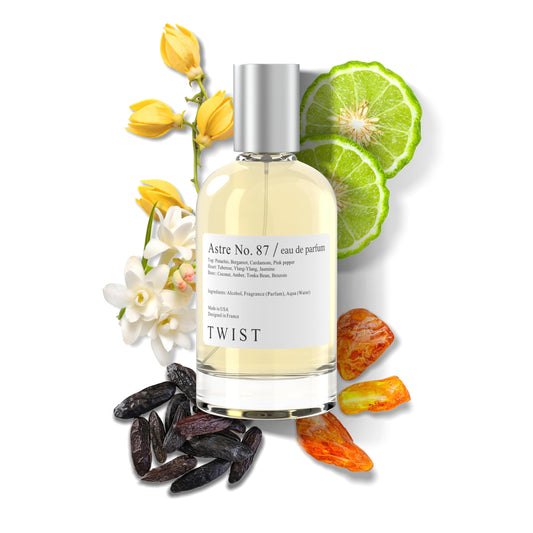 Twist Astre No. 87 - Eau De Parfum inspirado en Soleil Blanc de Tom Ford, perfume duradero para mujeres y hombres, sin parabenos, vegano, ingredientes limpios, fragancia unisex - Spray 100 ml (3,4 fl. oz.)