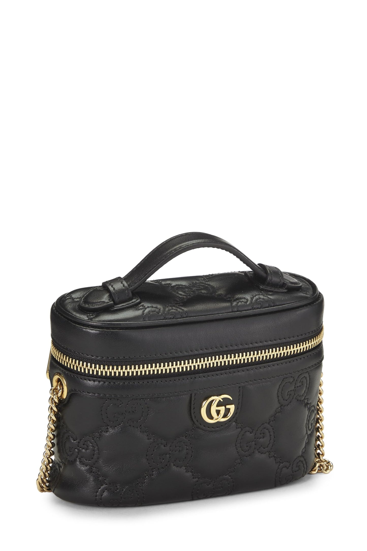 Gucci, Pre-Loved Black Guccissma Marmont Handle Bag Mini, Black