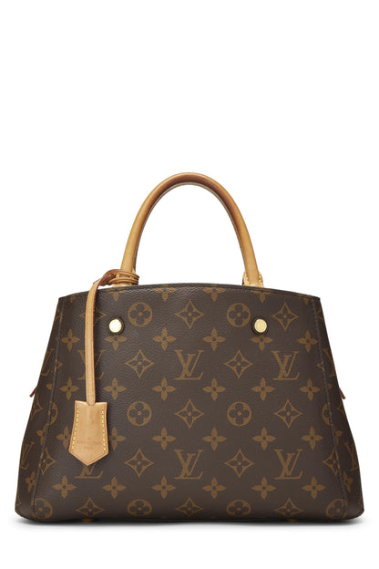 Louis Vuitton, bolso de lona Monogram Montaigne BB usado, marrón