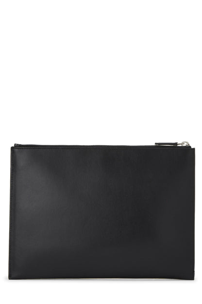 Yves Saint Laurent, Pochette zippée en cuir de veau noir d'occasion, noir