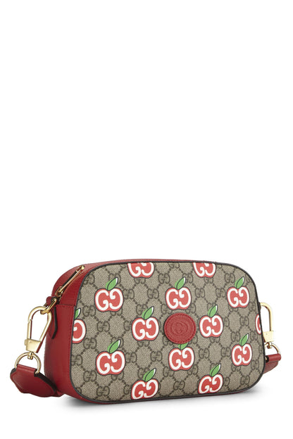 Gucci, sac photo Apple en toile GG Supreme d'origine d'occasion, rouge