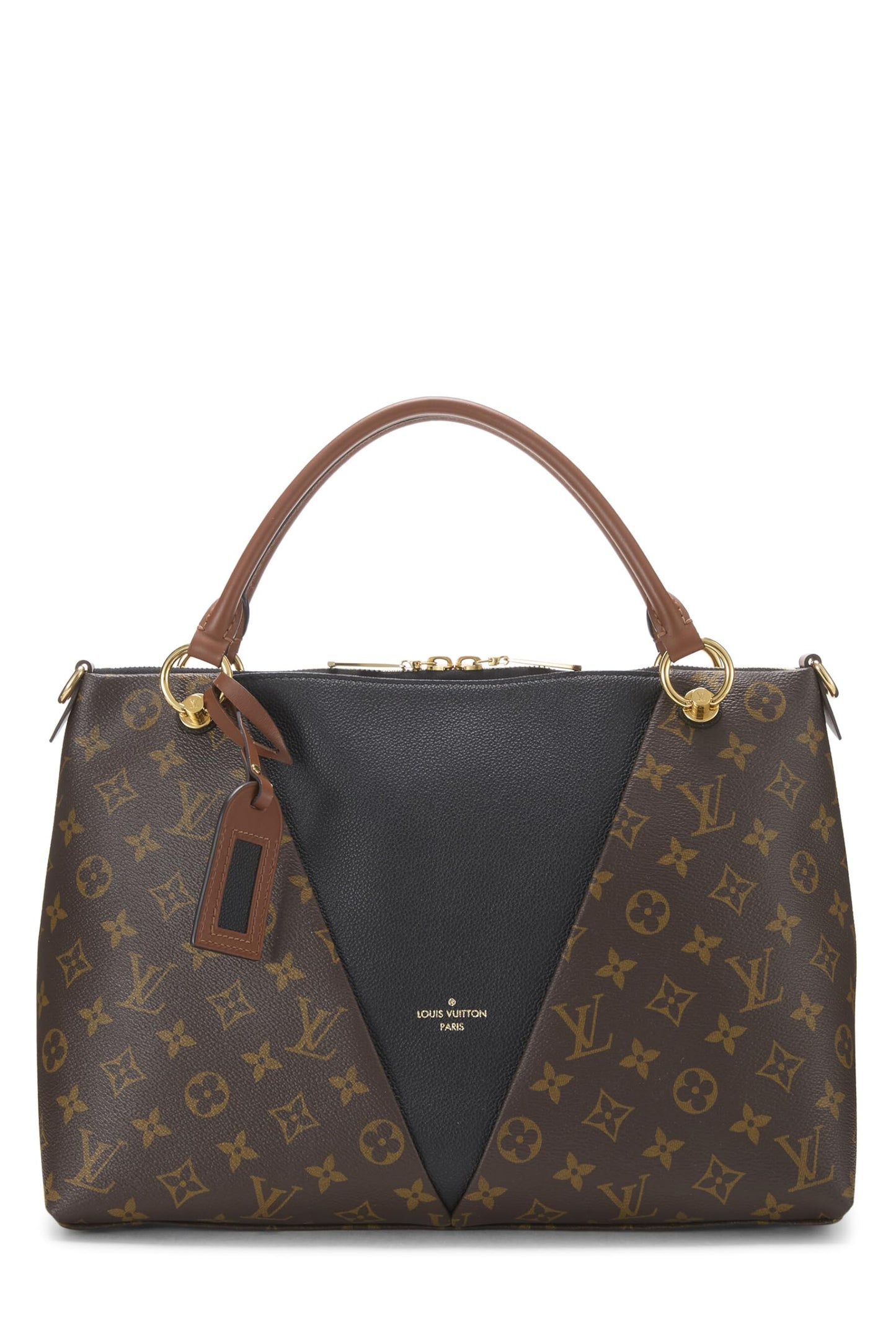 Louis Vuitton, Bolso tote MM en V de lona con monograma negro Pre-Loved, Negro