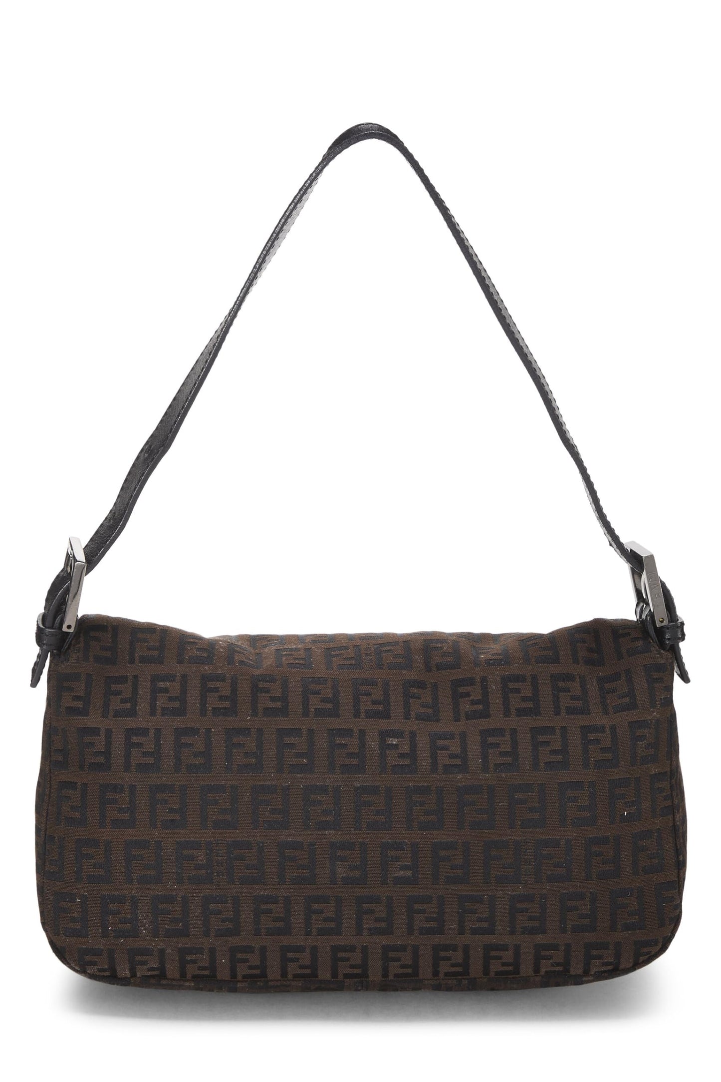 Fendi, sac à bandoulière Zucchino en nylon noir d'occasion, marron