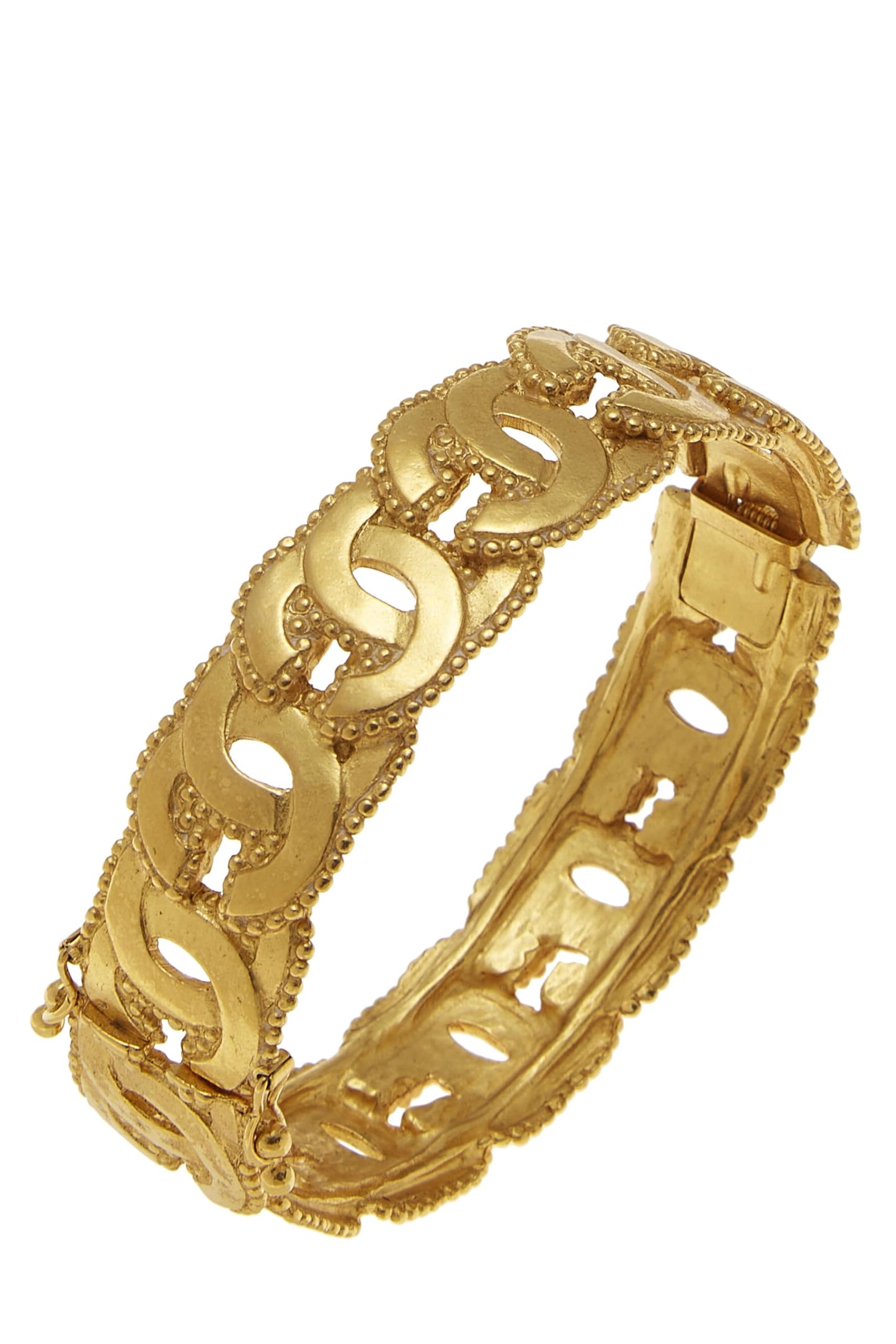 Chanel, Pre-Loved Gold Interlocking 'CC' Layered Bangle, Gold