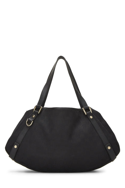 Gucci, sac fourre-tout Abbey en toile GG noir d'occasion, noir