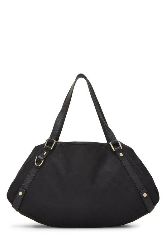 Gucci, sac fourre-tout Abbey en toile GG noir d'occasion, noir