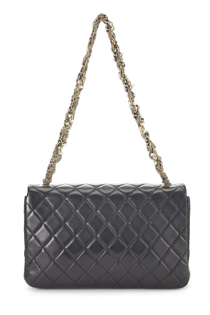 Chanel, sac à rabat Westminster Pearl en cuir d'agneau matelassé noir d'occasion, noir