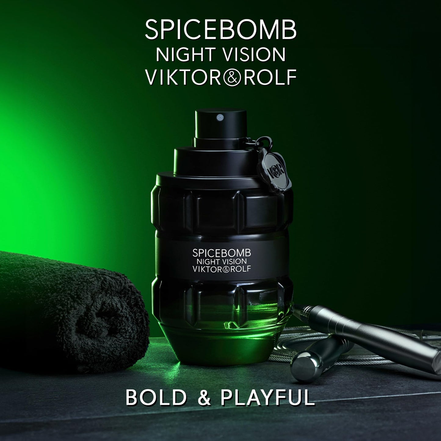 Viktor&amp;Rolf - Spicebomb Nightvision Eau de Toilette Spring Gift Set - Amaderado y picante - Colonia para hombres - Con notas de cítricos y tabaco - Tamaño completo, 3 fl oz y tamaño de viaje, 0.68 fl oz