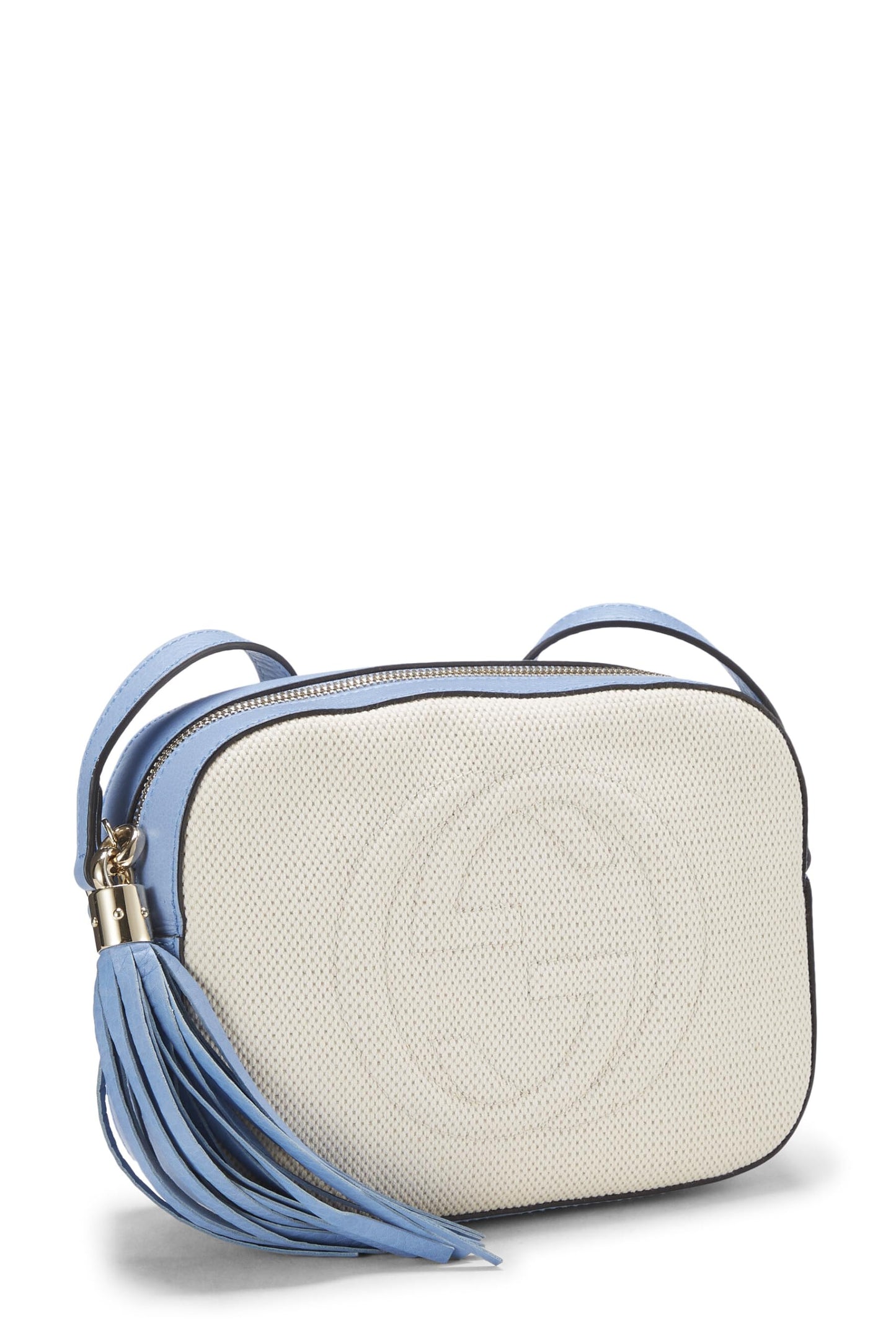 Gucci, Pre-Loved White Canvas & Leather Soho Disco, White