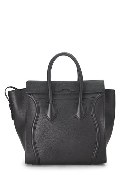 Céline, Pre-Loved Blue Drummed Calfskin Luggage Mini, Black