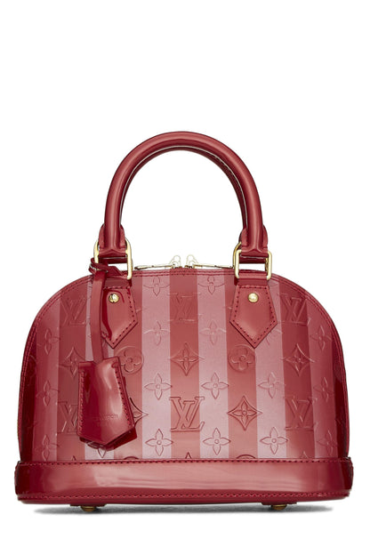 Louis Vuitton, Vernis Rayures Alma BB Indian Rose Monogram d'occasion, Rouge